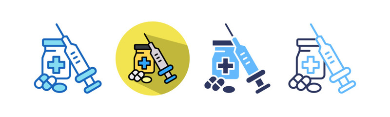 Vaccine multistyle icon