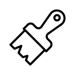 Paint Brush Line Icon — Decorator Tool, House Painting & DIY