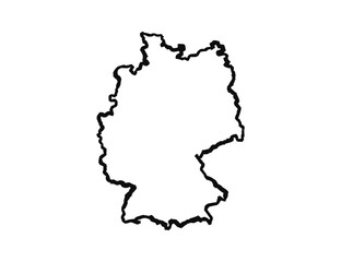 German map outline hand drawn sketch scribble map. Country map for infographic, brochures and presentations isolated on white background. Germany Vector illustration