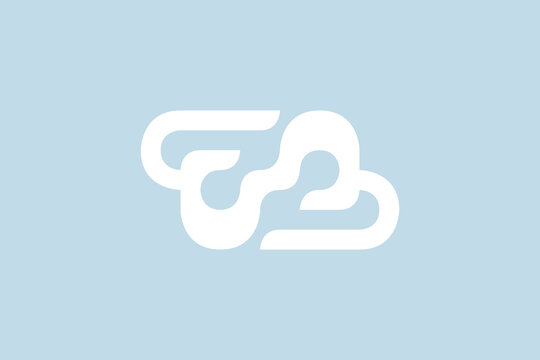 Letter EB cloud symetric logo - Powered by Adobe