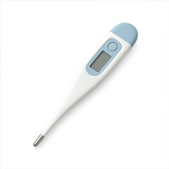 Digital Medical Thermometer with LCD Display isolated on transparent background — fever temperature check device