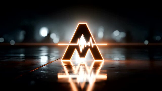 Dynamic abstract letter A logo with vibrant pulsing sound wave animation for modern tech and music branding