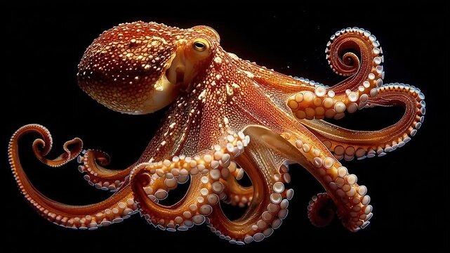 Intelligent Octopus Moving in a Black Void