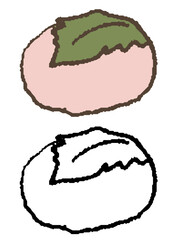 手描きの桜もち