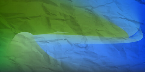 Vibrant abstract backdrop featuring a blue to green gradient over crumpled paper texture. Ideal for modern design