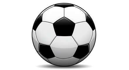 Classic Black and White Soccer Ball Isolated on White Background.