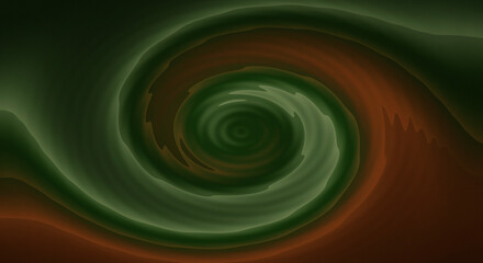Green and Orange Swirling Abstract Form background