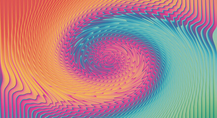 Fototapeta premium Psychedelic Swirl Abstract With Pink Teal And Orange Colors