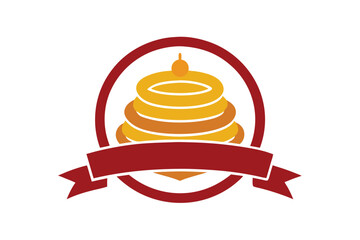 Decorative stack of pancakes with turkish ornamental flourishes