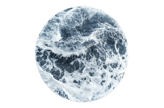 Circular View of Turbulent Waves and Ocean Patterns from Above