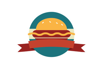 Art nouveau burger with decorative ribbon