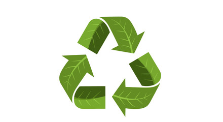 Eco-Friendly Recycling Symbol Leafy Green Arrows Representing Sustainability