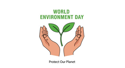World Environment Day Hands Protecting a Green Plant Symbolizing Environmental Protection