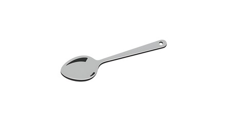 Shiny Metal Spoon Isolated on White Background for Culinary Use.