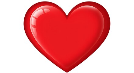 Vibrant Red Heart Symbolizing Love and Passion on a Clean White Background.
