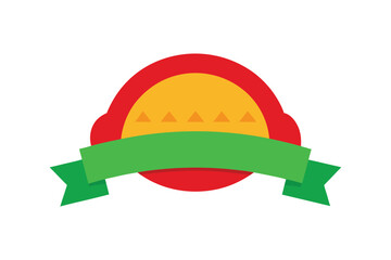 Minimalist taco with mexican folk ribbon illustration