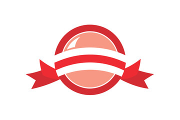 Obraz premium Clean candy emblem with twisted ribbon ends