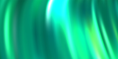 Abstract turquoise and green gradient background with smooth flowing light streaks,
