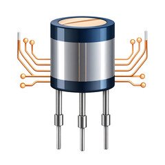 Detailed Illustration of an Electronic Capacitor with Circuit Connections
