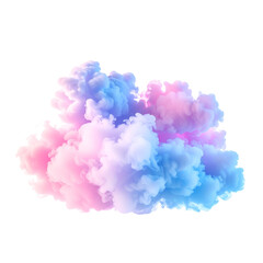 Colorful Smoke Cloud with Pink and Blue Hues in a Whimsical Abstract Design for Backgrounds