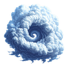 Swirling Blue Clouds in a Dynamic Sky Representing Movement and Artistic Expression