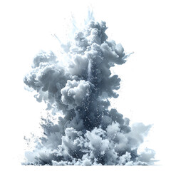 Dramatic Explosion of White Smoke Rising into Air with Fluffy Texture and Atmospheric Effect