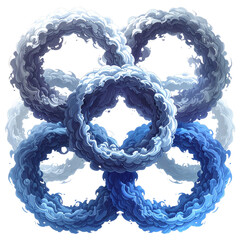 Ethereal Circular Cloud Design in Soft Blue and White Hues for Artistic Backgrounds