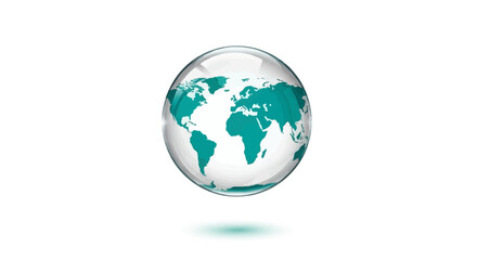 Obraz premium A transparent sphere with a map of the world inside, representing global connectivity and international business