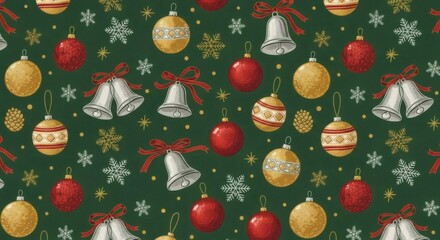 Seamless pattern with christmas balls illsutration