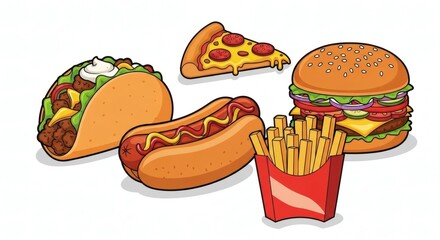 Fast food illustration