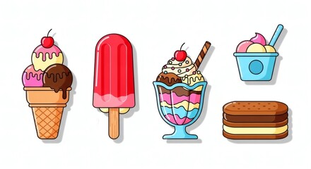 Set of ice cream