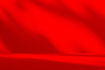 Wall interior background, studio and backdrops show products.with shadow from window color Red background for text insertion and presentation product	