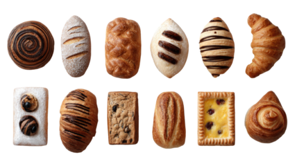 A sweet collection of delicious brown snail shells and different shells isolated on white