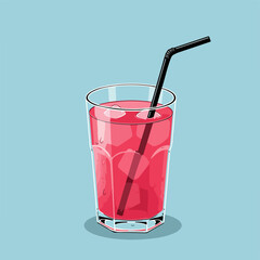 Minimalist Refreshing Drink Presentation with Ice Cubes and Clear Glass on Light Background
