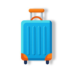 Blue Travel Suitcase Flat Icon