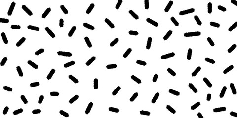 Scattered small dash pattern. Seamless black sprinkle vector background. 