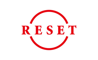 RESET - Red Rubber Stamp with text RESET
