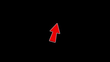Red Click Cursor Arrow Animation, Call to Action Video Overlay and Subscribe Button Element, red symbol of mouse cursor with rays. Arrow moves and clicks isolated on transparent background. - Powered by Adobe