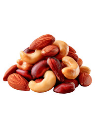 Nut Mix Delight: A tempting assortment of various nuts, meticulously arranged to showcase a colorful, healthy snack option.