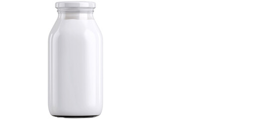 Pure Dairy: A pristine, elegantly designed glass bottle filled with a creamy, fresh dairy, showcasing the simple, pure goodness of dairy products.