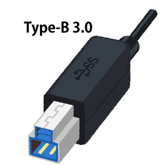 USBケーブル（Type-B 3.0）のイラスト