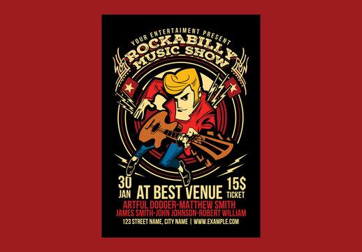 Rockabilly Music Show Poster Flyer