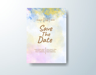 Watercolor wedding invitation card