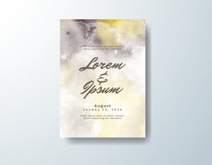 Watercolor wedding invitation card