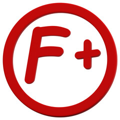 3D Grade F Plus Icon