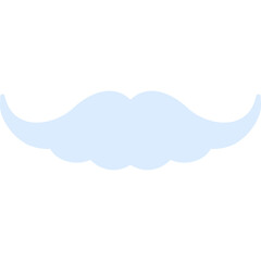 Light Blue Christmas Photo Prop Santa Claus Beard Moustache With Transparent Background For New Year Party And Holiday Celebration