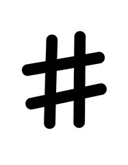 Obraz premium Simple black hashtag symbol
