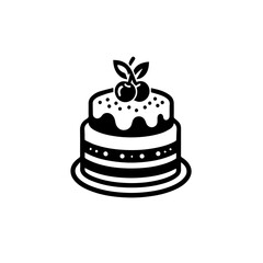 Black and White Cake Icon