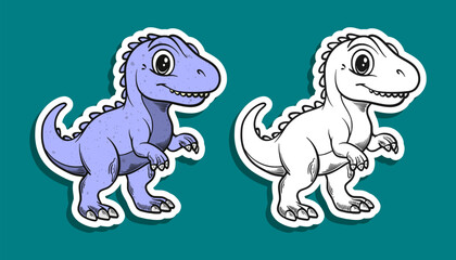 Cute Tyrannosaurus Rex Cartoon Illustration