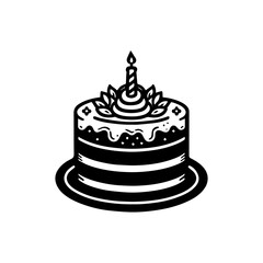 Black and White Cake Icon